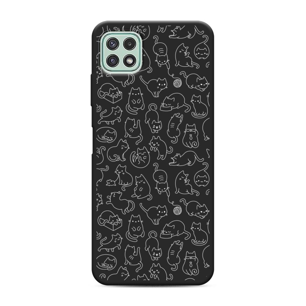 

Чехол Awog на Samsung Galaxy A22s 5G / Самсунг A22s 5G "Шкодливые котики", Черный;белый;серый, 2104252-1