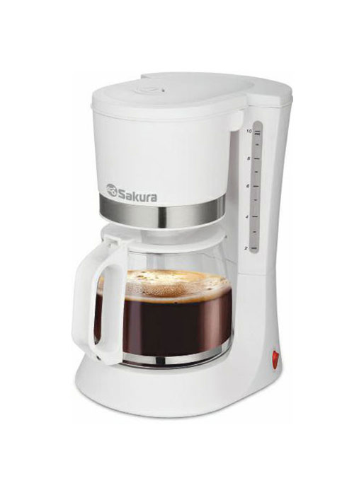 Кофеварка капельного типа SAKURA SA-6117W белая капельная кофеварка hyundai hyd 1214 белый