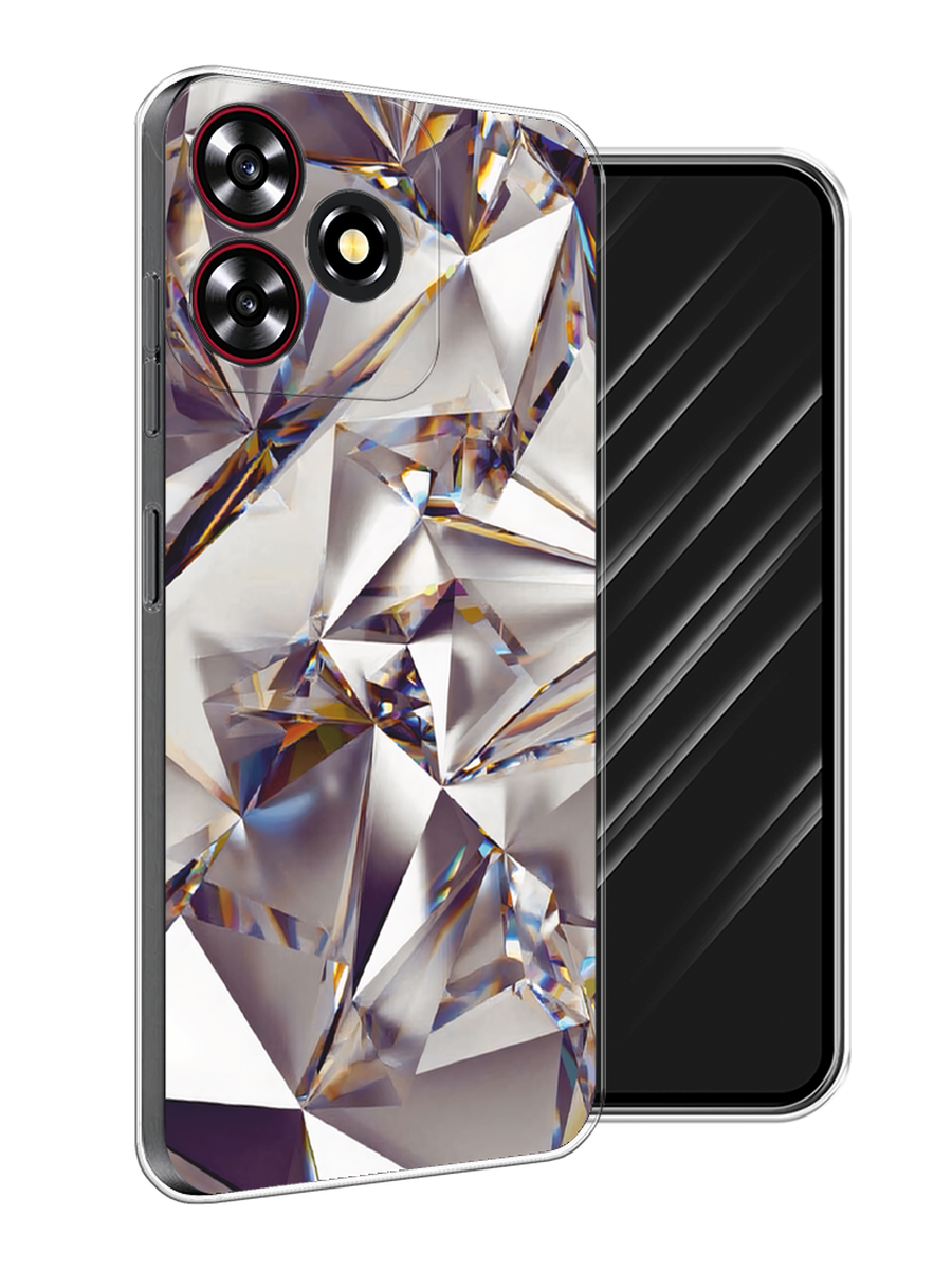 

Чехол Awog на ZTE Blade V50 Smart "Бриллианты", Серебристый;бежевый, 136550-1