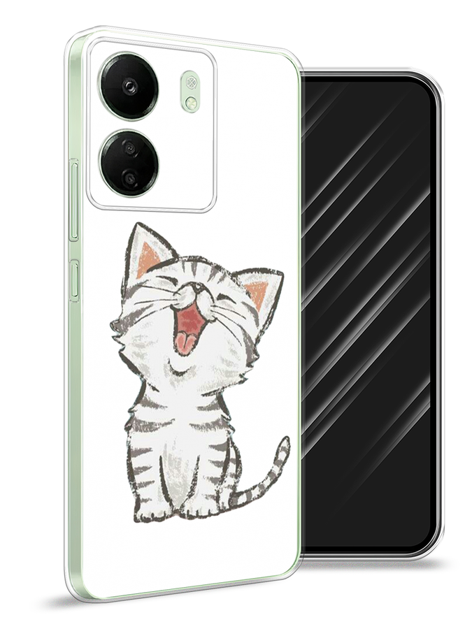 

Чехол Awog на Xiaomi Redmi 13C "Котенок рисованный", Серый;белый, 320550-1