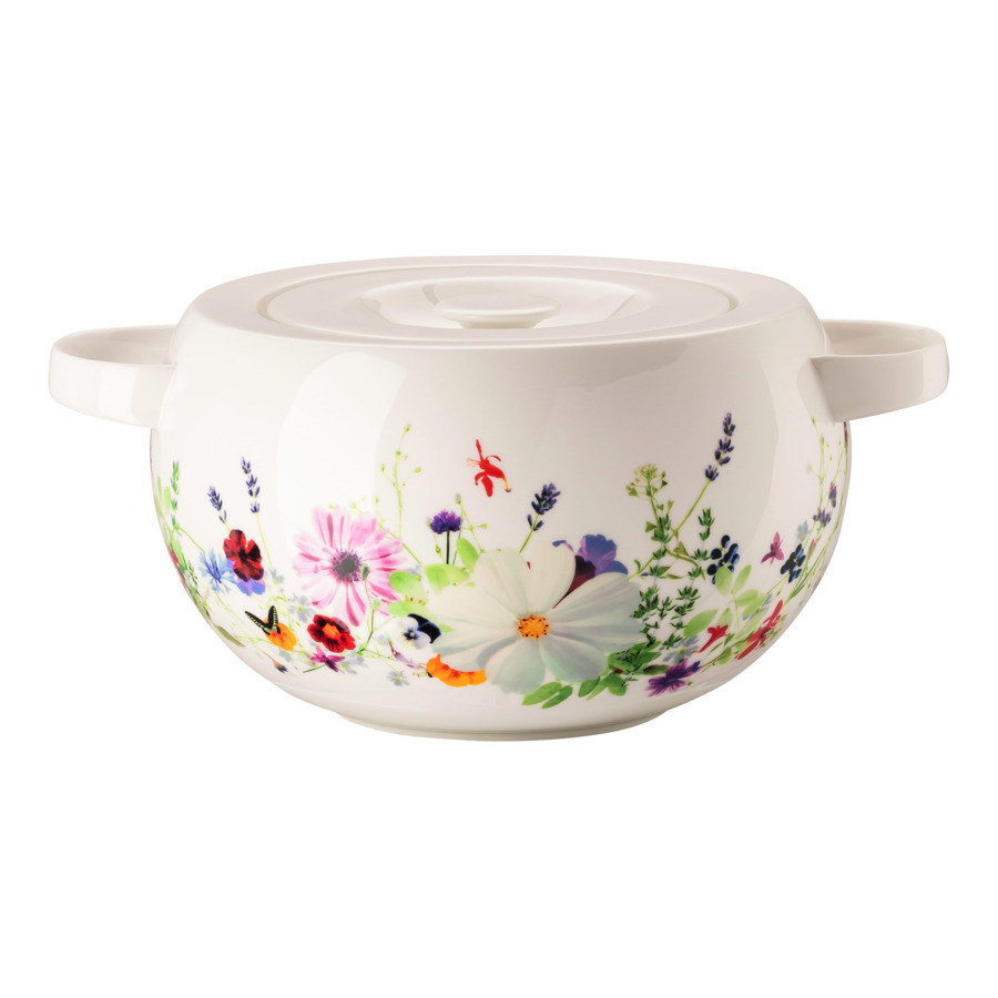 

Блюдо для горячего с крышкой Rosenthal Горный воздух 3 л, фарфор костяной
