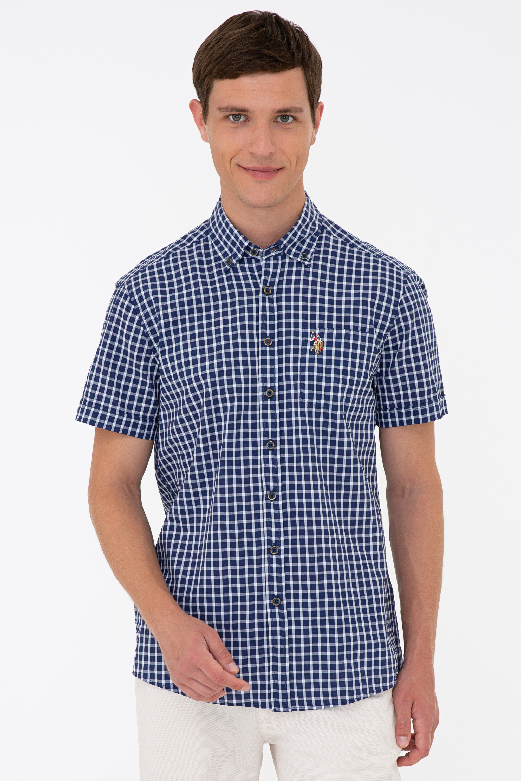 

Рубашка мужская U.S. POLO Assn. G081SZ0040MATRA синяя L, G081SZ0040MATRA