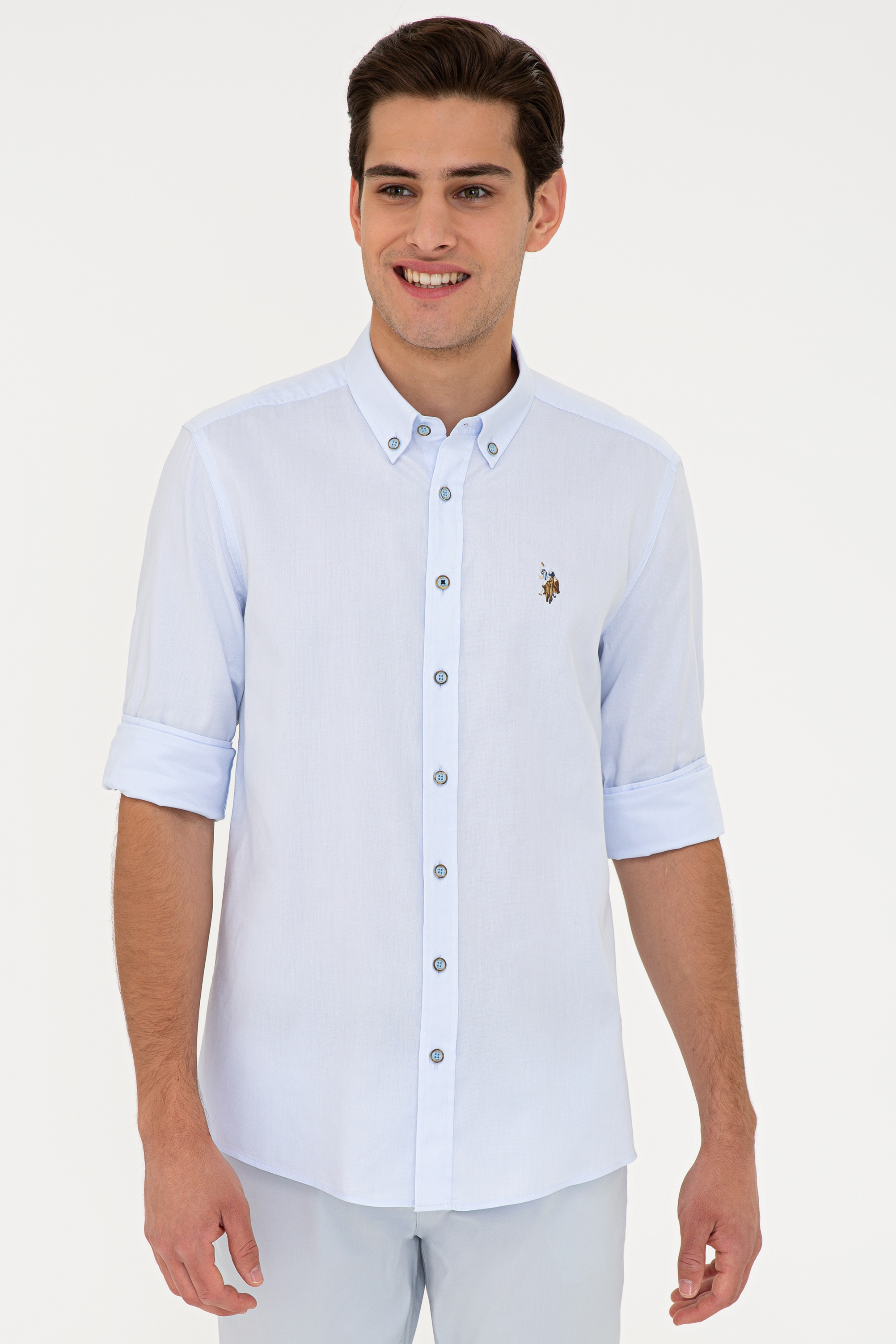 

Рубашка мужская U.S. POLO Assn. G081SZ0040CEDCOLOR021Y голубая M, G081SZ0040CEDCOLOR021Y