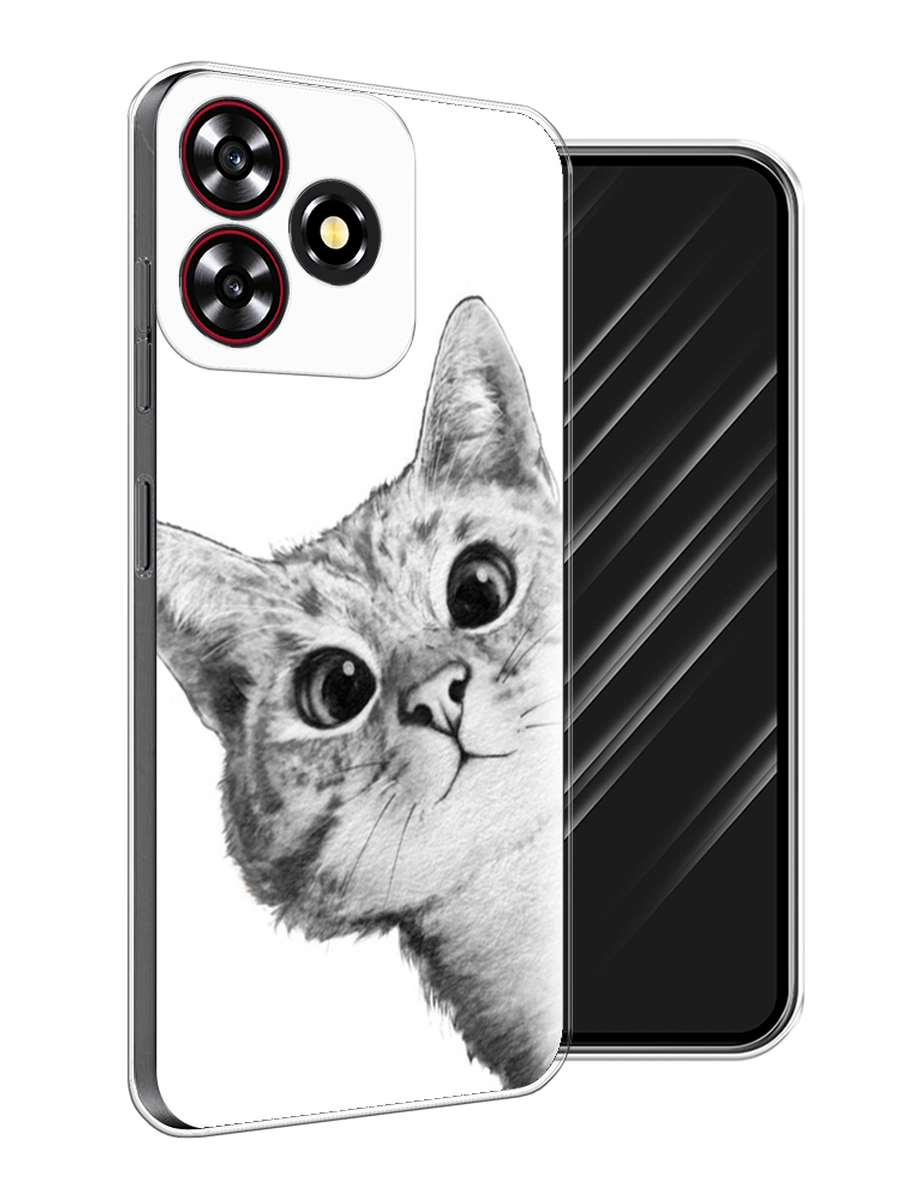 

Чехол Awog на ZTE Blade V50 Smart "Кот рисунок черно-белый", Черный, 136550-1