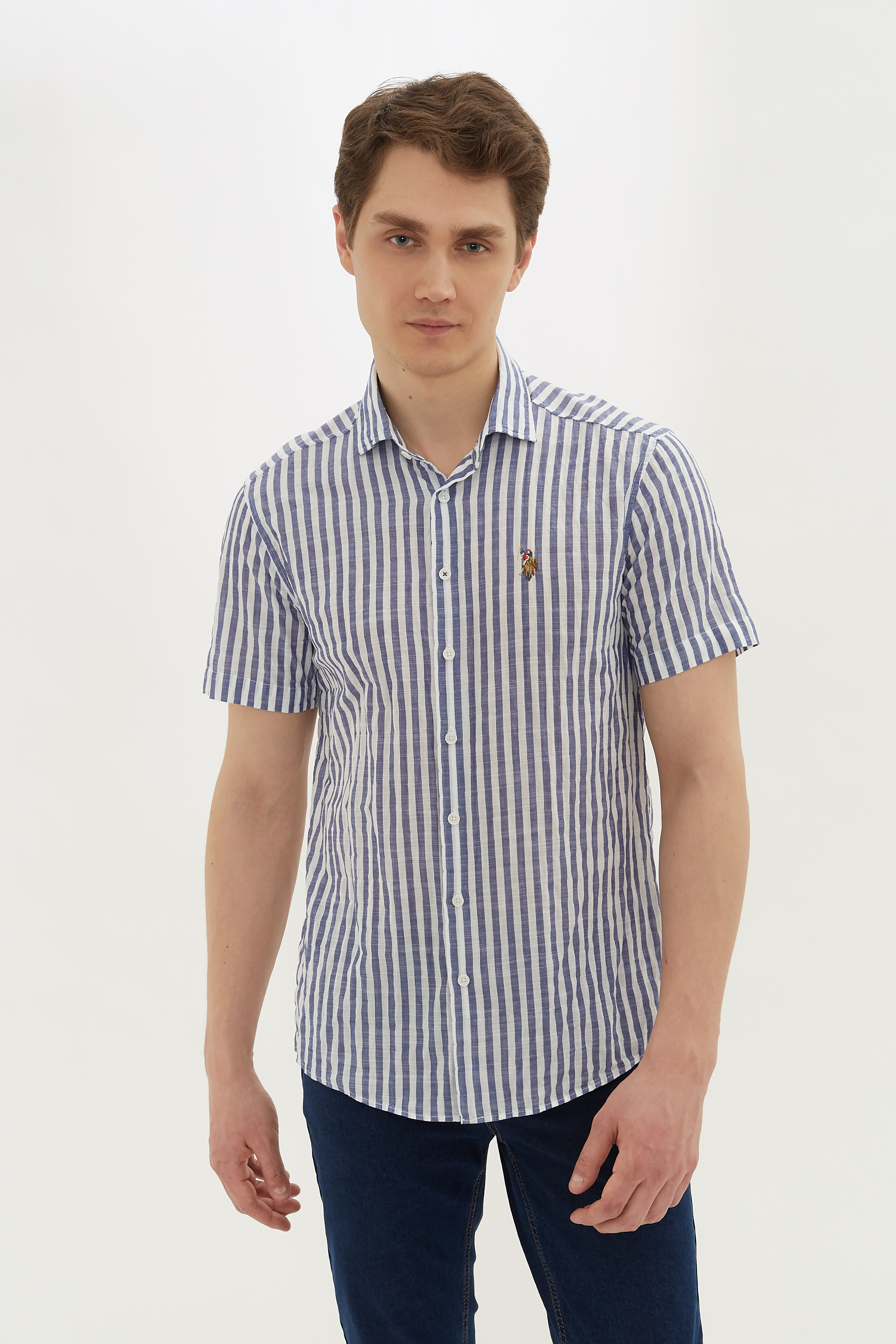 

Рубашка мужская U.S. POLO Assn. G081SZ0040ARBEN синяя M, Синий, G081SZ0040ARBEN