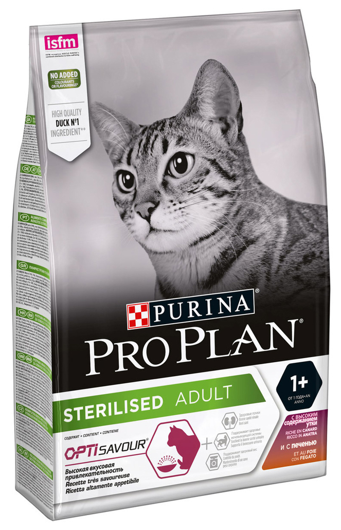 

PRO PLAN PRO PLAN CAT OPTISAVOUR STERILISED DUCK & LIVER для привередливых взрослых кастри