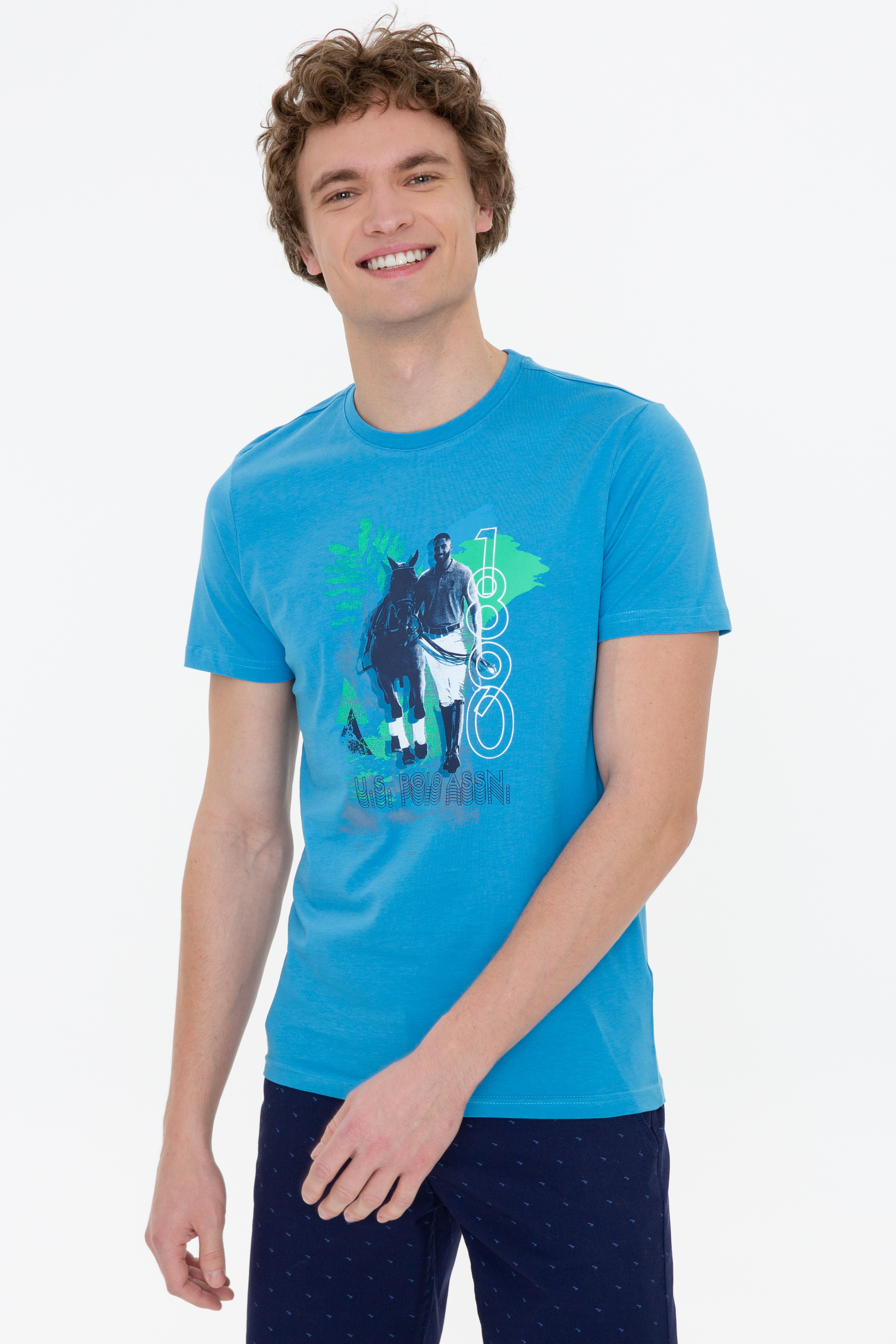 

Футболка мужская U.S. POLO Assn. G081GL0110SOSA голубая L, Голубой, G081GL0110SOSA