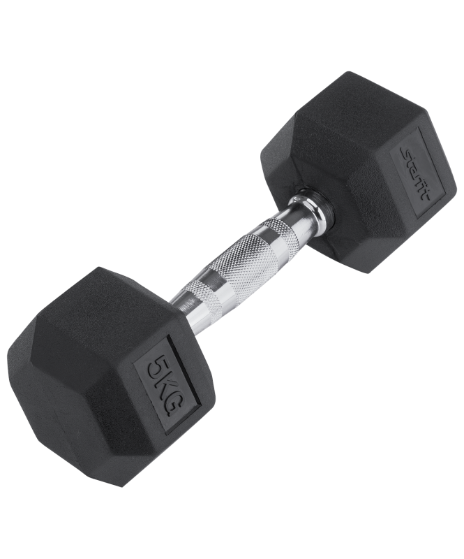 

Гантель обрезиненная DB-301 5 кг, черная, Starfit