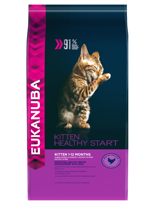 Сухой корм для котят Eukanuba Kitten Healthy Start птица, 4 шт по 5 кг