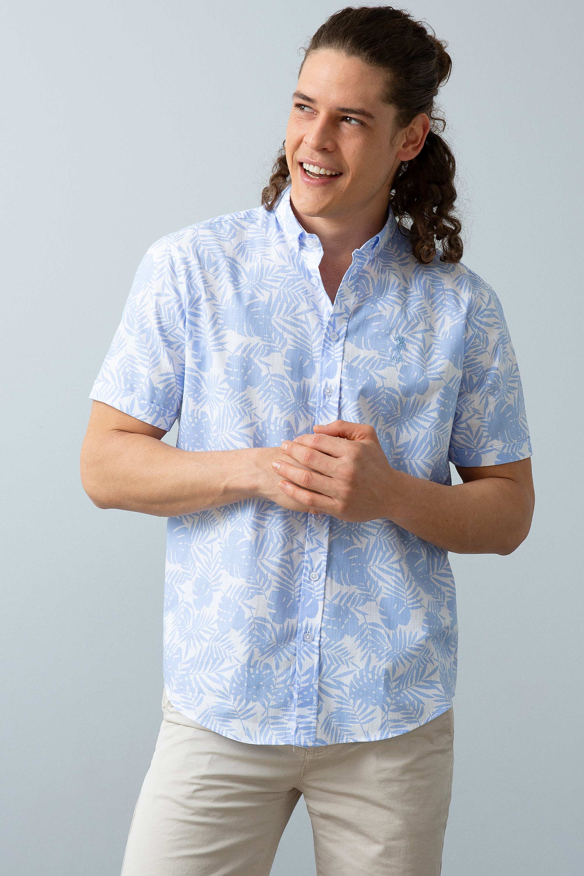 

Рубашка мужская U.S. POLO Assn. G081GL0040VOYNE голубая S, G081GL0040VOYNE