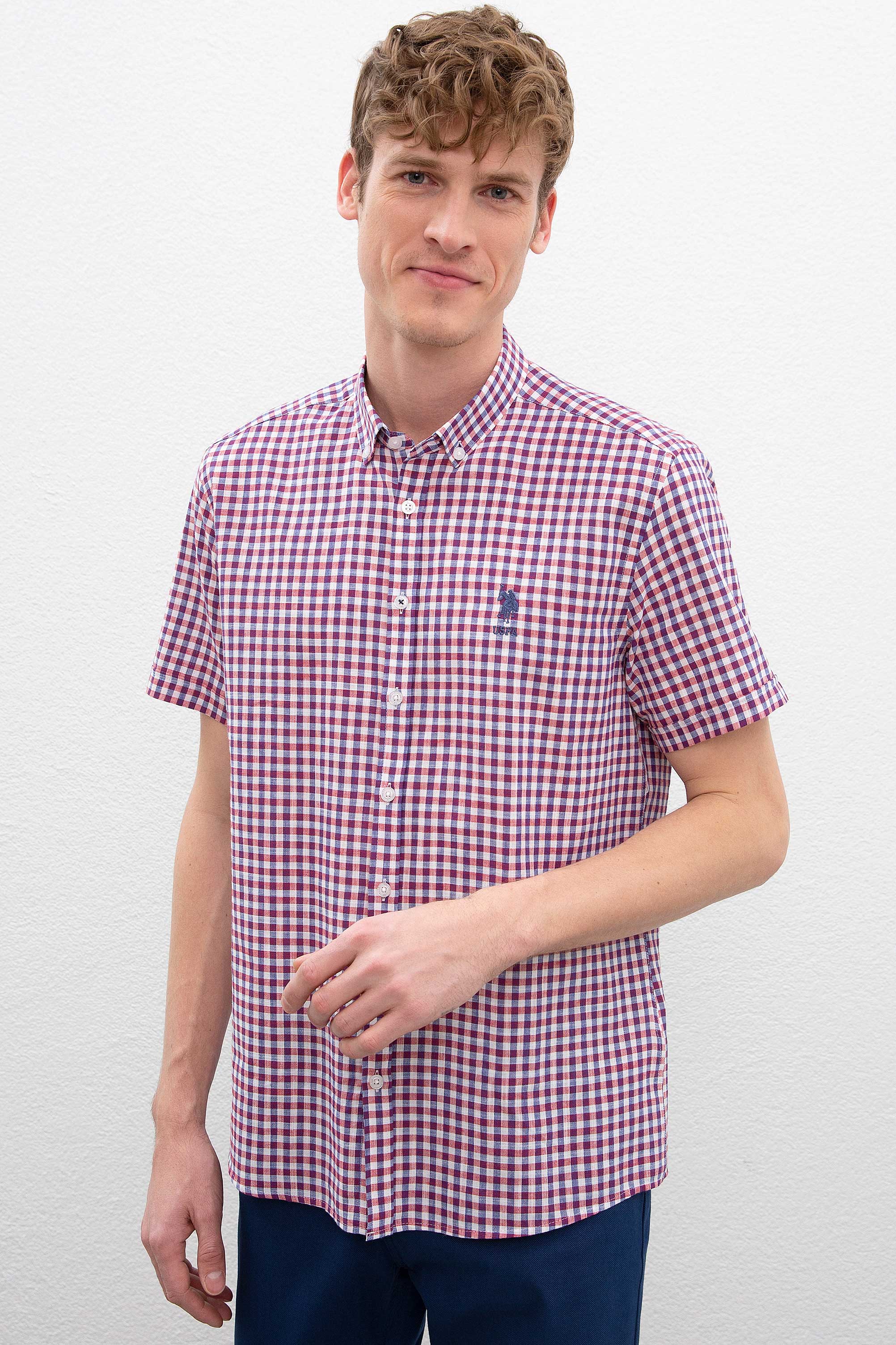 

Рубашка мужская U.S. POLO Assn. G081GL0040PATTI красная XS, G081GL0040PATTI