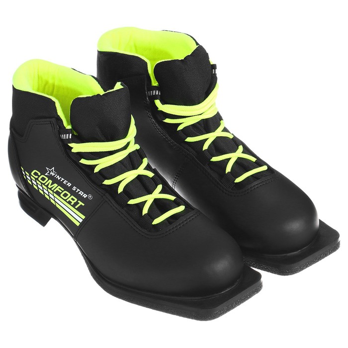 Ботинки лыжные Winter Star comfort, NN75, р. 36, цвет черный, лого лайм/неон