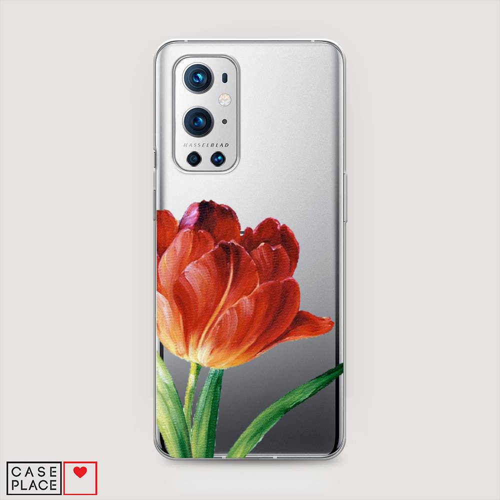 фото Чехол awog "красный тюльпан" для oneplus 9 pro