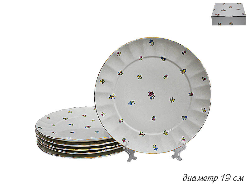 

Набор из 6 тарелок 19см. ПОЛЕВЫЕ ЦВЕТЫ в подарочной упаковке Фарфор 105-070 118-105-070