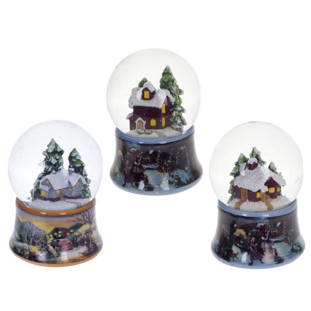 

Фигурка декоративная в стеклянном шаре Домик, D6,5 см, 6,5*6,5*9 см, (3 вида ) KSM-743096