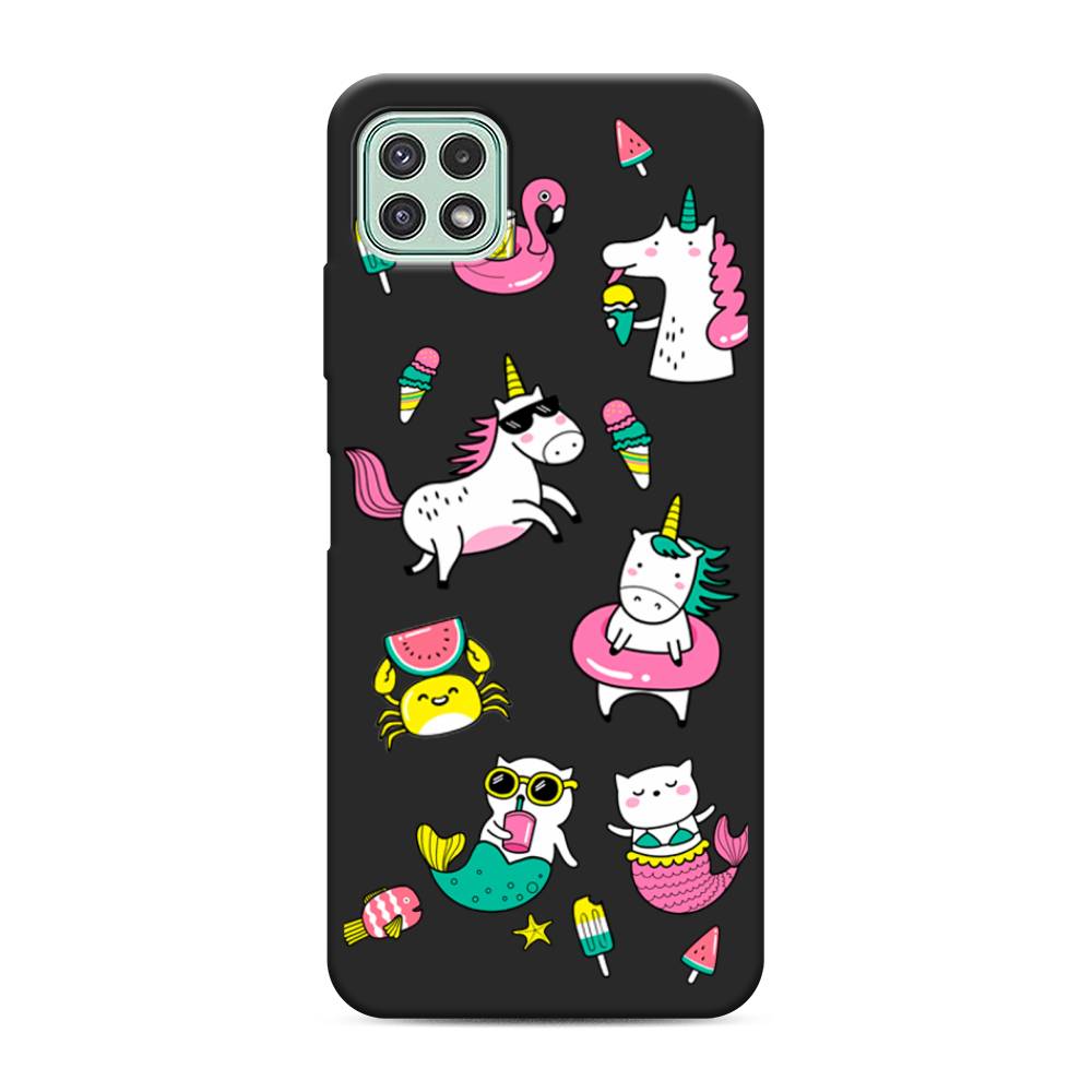 

Чехол Awog на Samsung Galaxy A22s 5G / Самсунг A22s 5G "На отдыхе", Белый;голубой;розовый, 2104252-1