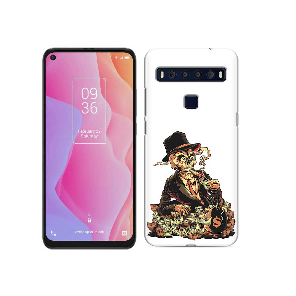 

Чехол MyPads Tocco для TCL 10L нарисованный череп с сигаретой, Прозрачный, Tocco