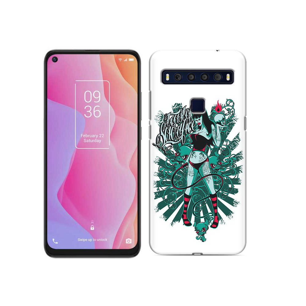 

Чехол MyPads Tocco для TCL 10L нарисованная девушка в татуировках, Прозрачный, Tocco