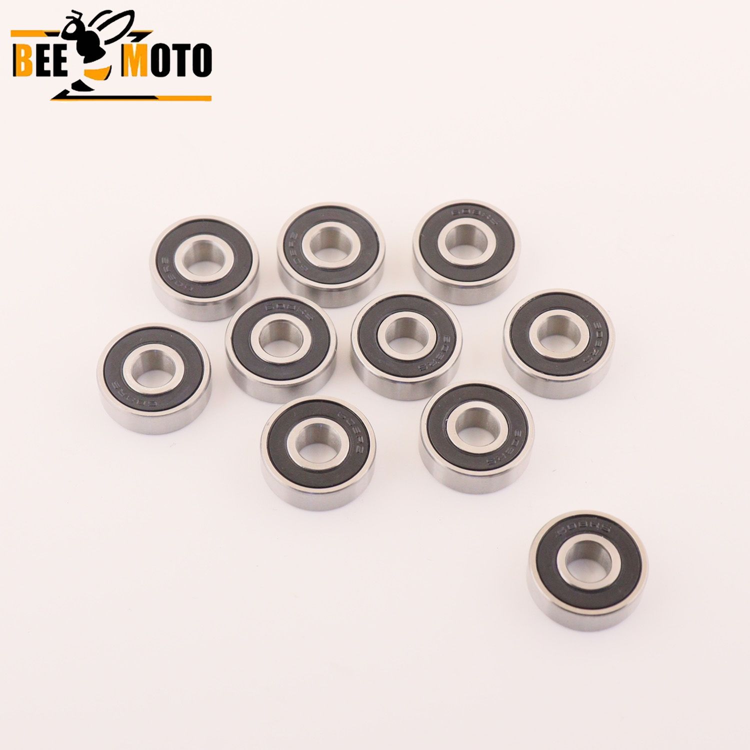 

Подшипник BEEZMOTO 608-2RS 8х22х7 для самоката, роликов, скейтборда 10 шт, Черный
