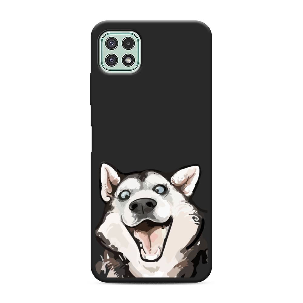 

Чехол Awog на Samsung Galaxy A22s 5G / Самсунг A22s 5G "Радостный хаски", Белый;голубой;черный, 2104252-1