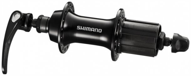 Втулка задняя SHIMANO RS300, 36H, 8/9/10ск, OLD:130мм, QR, чёрный