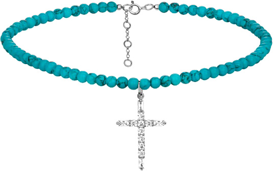 

Чокер из серебра с бирюзой 35 см Yana Jewellery 117/03W-0657, 117/03W-0657