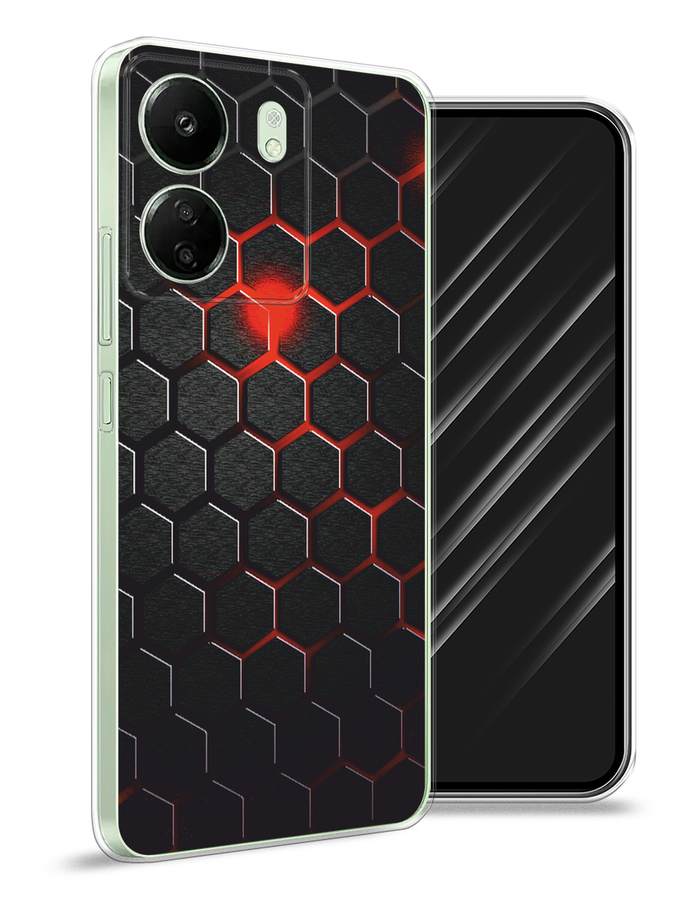 

Чехол Awog на Xiaomi Redmi 13C "Фон соты красные", Красный;черный, 320550-1