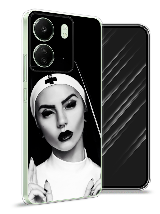 

Чехол Awog на Xiaomi Redmi 13C "Черная монашка", Серый;черный, 320550-1