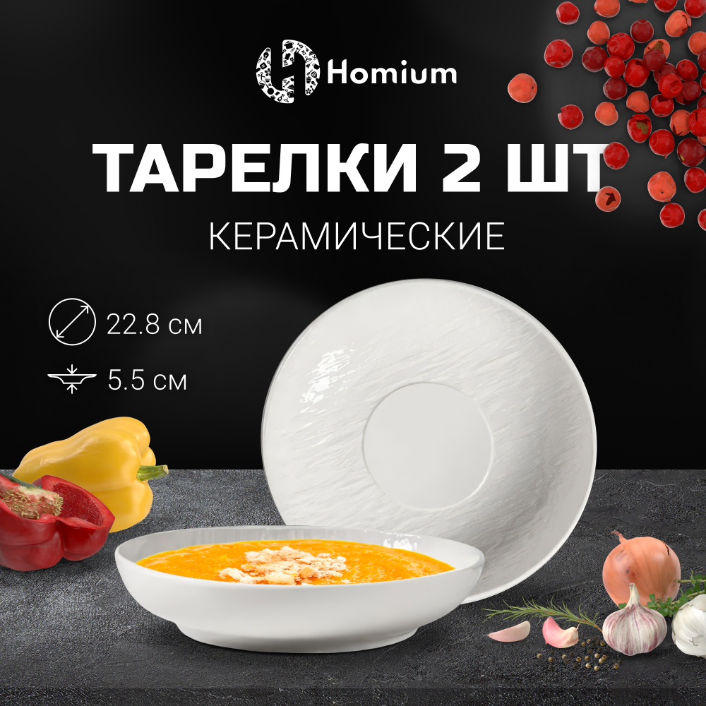 Набор тарелок Homium Classic 2шт D22.8см цвет белый