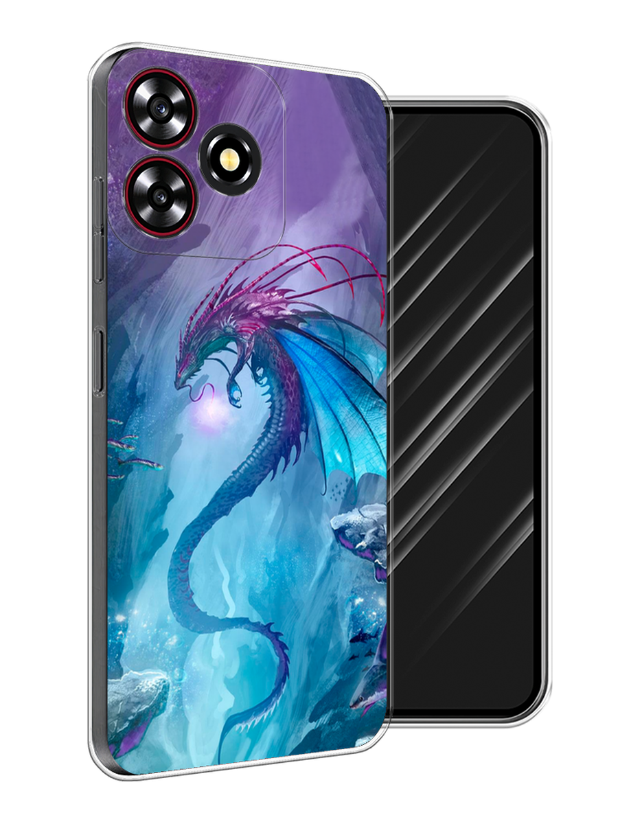 

Чехол Awog на ZTE Blade V50 Smart "Водный дракон", Голубой;фиолетовый;синий, 136550-1