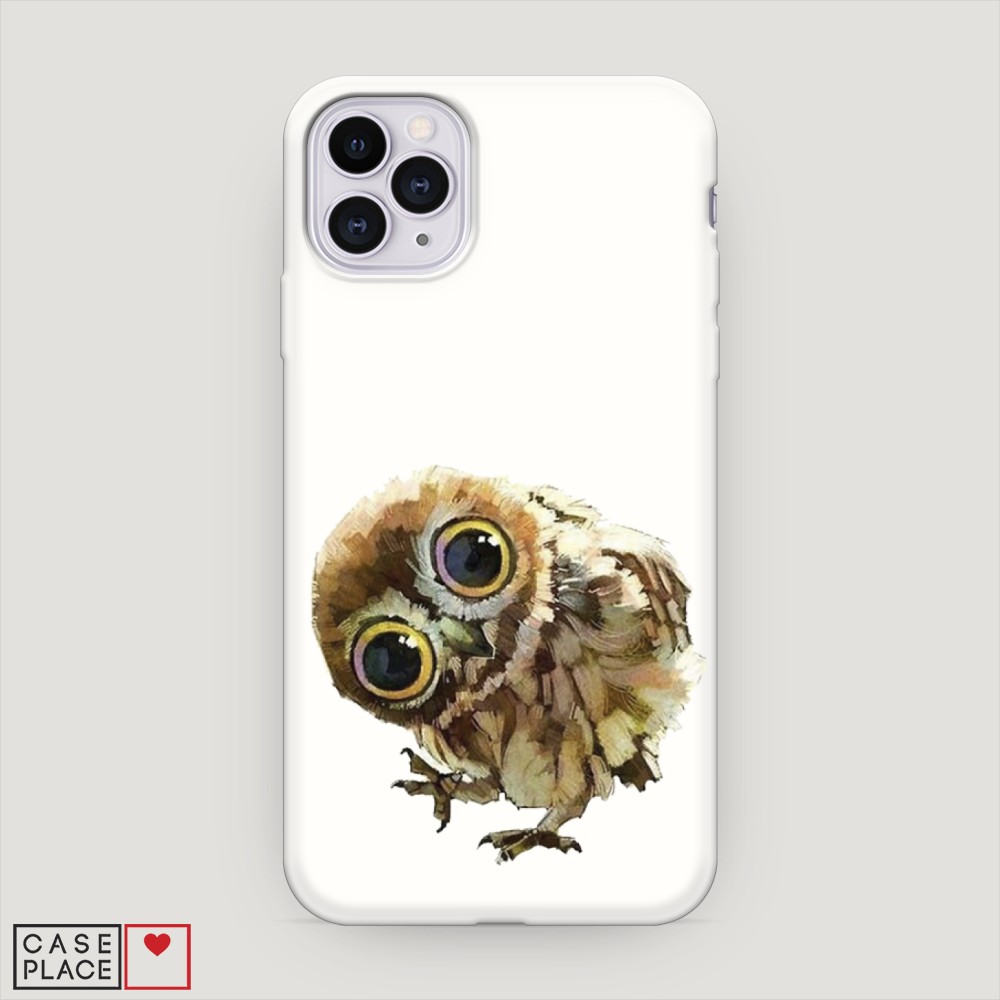 

Матовый силиконовый чехол "Любопытный совенок" на Apple iPhone 11 Pro