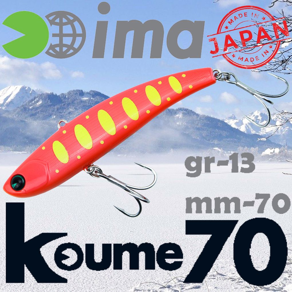 

Воблер Ima (Vib) Koume 70 13гр #R17 Dotty Red Chart, Koume