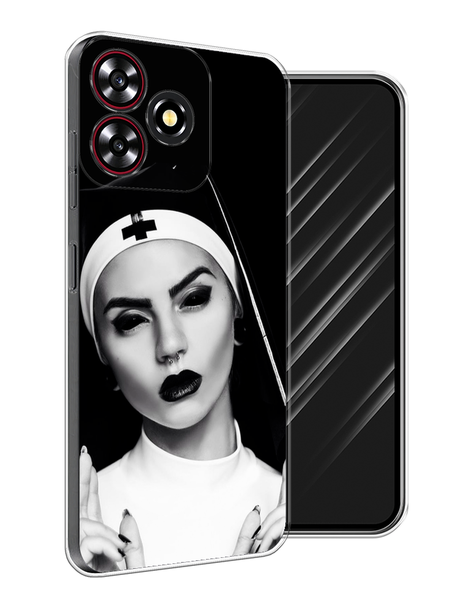 

Чехол Awog на ZTE Blade V50 Smart "Черная монашка", Серый;черный, 136550-1
