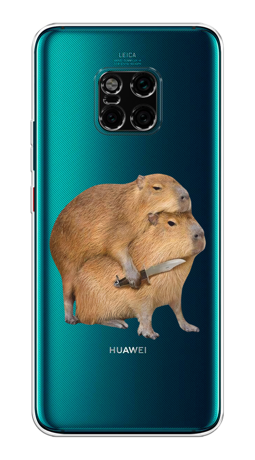 

Чехол на Huawei Mate 20 Pro "Капибара с ножом", Бежевый, 67050-1