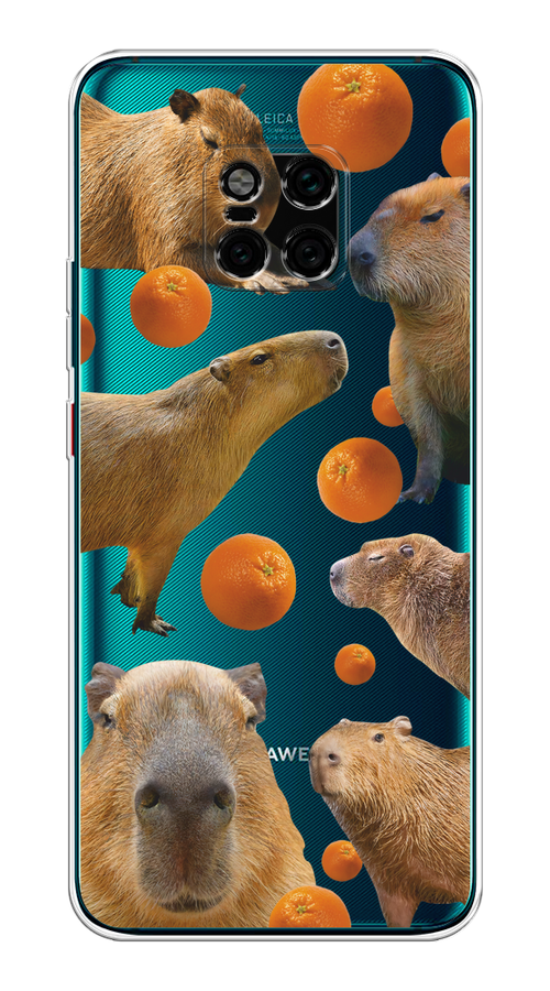 

Чехол на Huawei Mate 20 Pro "Капибара и апельсины", Бежевый;оранжевый, 67050-1