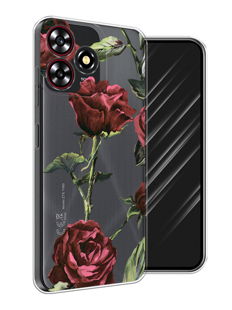 

Чехол Awog на ZTE Blade A73 4G "Бордовые розы фон", Бордовый, 136450-1