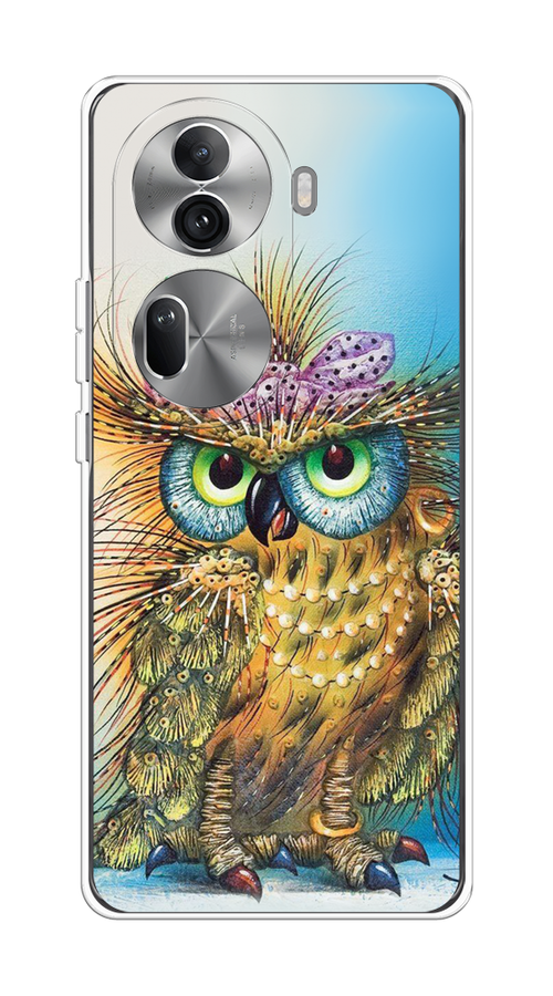 

Чехол на Oppo Reno 11 Pro (Global) "Модная сова", Коричневый;голубой, 2515950-1