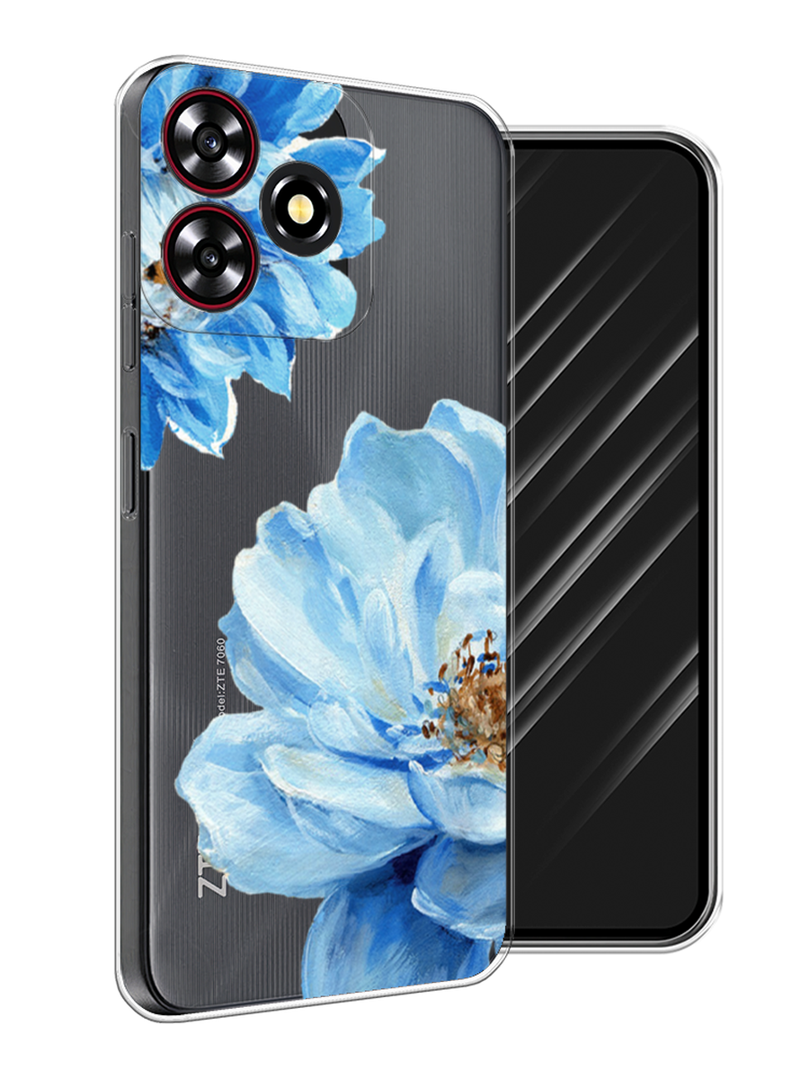 

Чехол Awog на ZTE Blade A73 4G "Голубые клематисы", Голубой, 136450-1