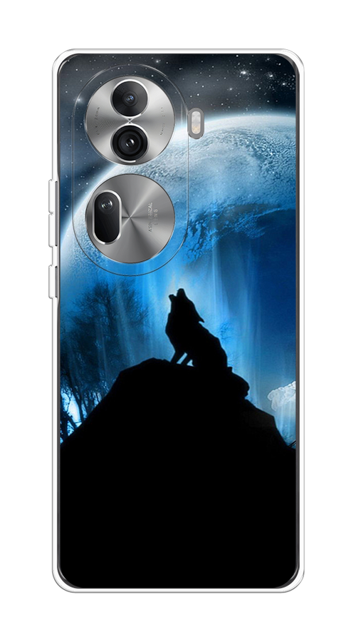 

Чехол на Oppo Reno 11 Pro (Global) "Волк 2", Синий;черный;белый, 2515950-1