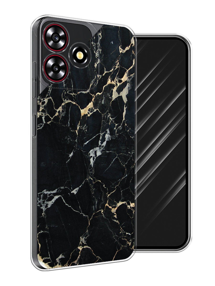 

Чехол Awog на ZTE Blade A73 4G "Черный мрамор уголок", Черный;золотистый, 136450-1