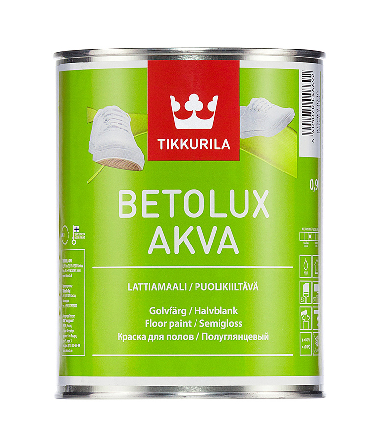 

Краска Tikkurila Betolux Akva, база A, 0,9 л, Белый, Betolux
