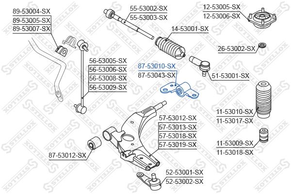 

87-53010-SX сайлентблок рычага зад. п. KIA Shuma alI 98-04