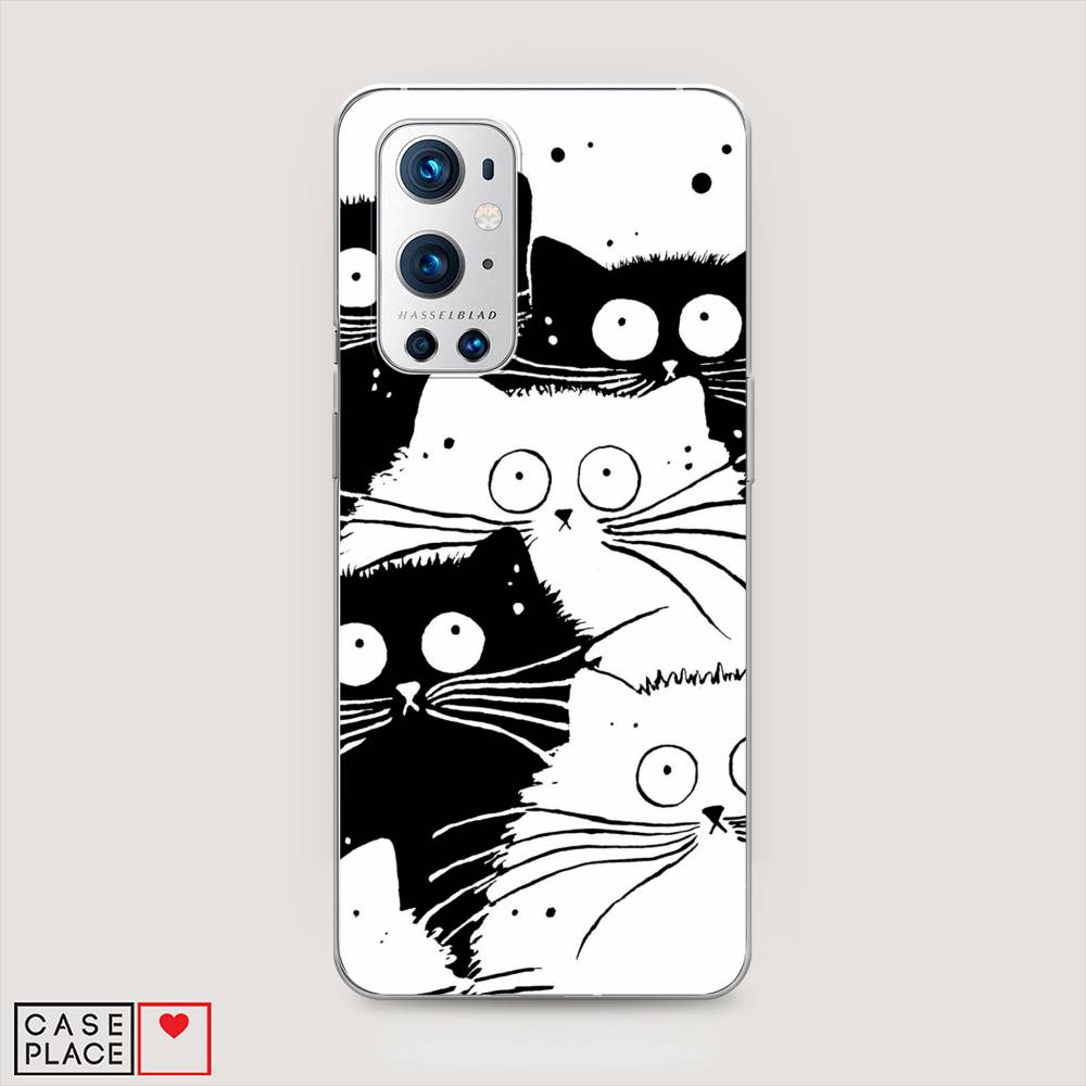 фото Чехол awog "коты черно-белые" для oneplus 9 pro