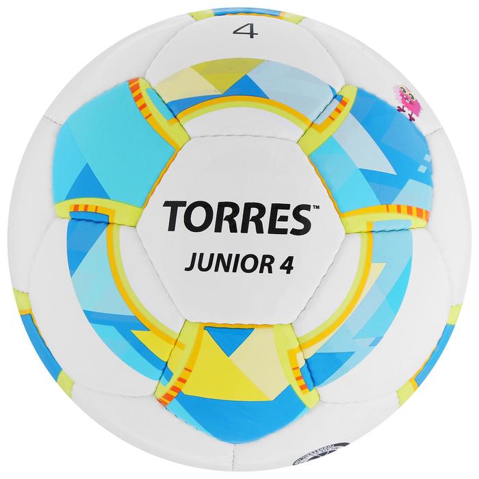 TORRES Мяч футбольный TORRES Junior-4, размер 4, вес 310-330 г, глянцевый ПУ, 3 слоя, 32 п