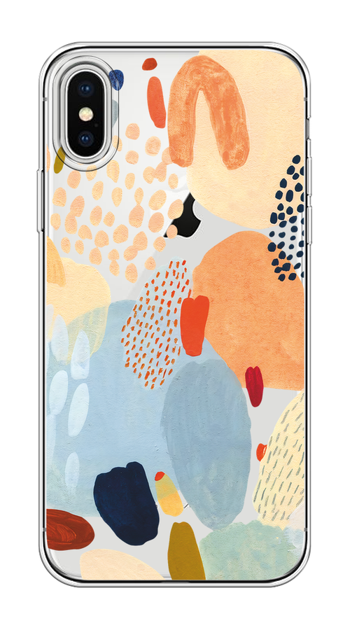 

Чехол на Apple iPhone X/XS "Необычная абстракция", Бежевый;голубой, 11850-1