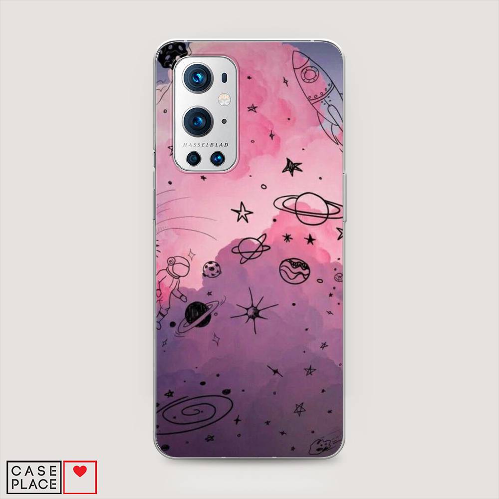 

Чехол Awog на OnePlus 9 Pro / ВанПлас 9 Pro "Радуга планет 3", Черный;розовый, 151550-4