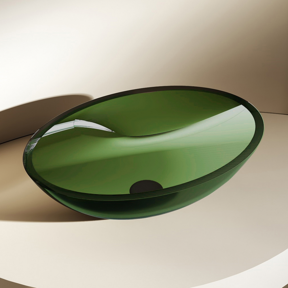 Раковина накладная прозрачная ABBER Kristall AT2802Emerald зеленая щетка наладонник 12 2 х 8 см зеленая