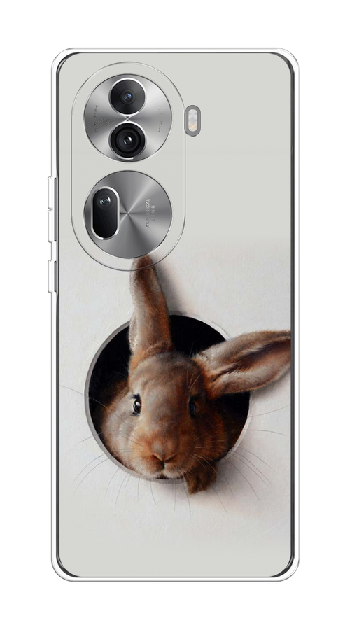 

Чехол на Oppo Reno 11 Pro (Global) "Любопытный кролик", Серый;коричневый, 2515950-1