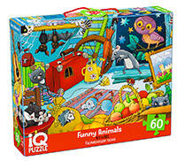 

IQ Пазл с развивающей игрой 60 эл. Забавные зверушки 4+(new)