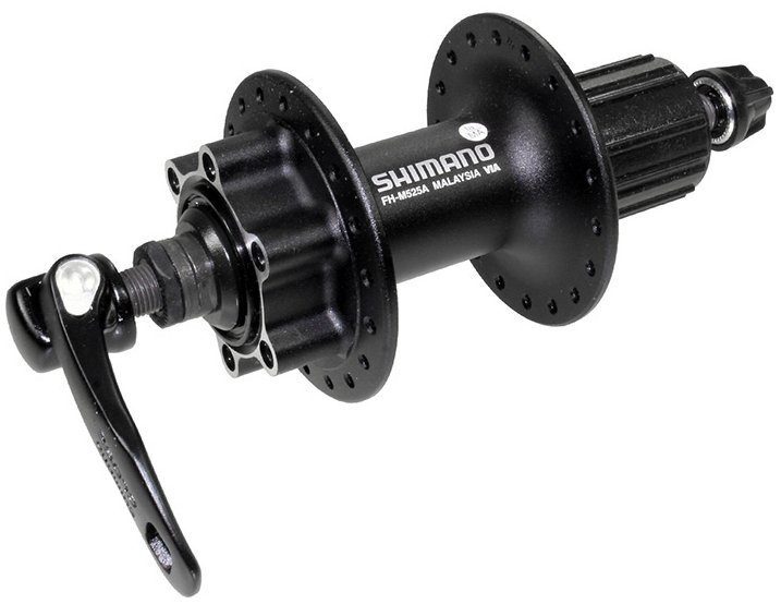 Втулка задняя SHIMANO Deore M525A, 36H, 8/9ск, OLD:135мм, 6-болтов, QR, черный / лого  Shi